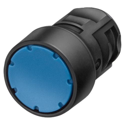 Pushbutton, 16 mm, round, plastic, clear, pushbutton, flat