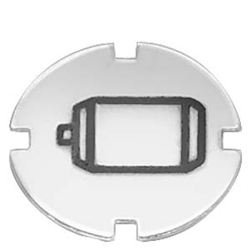 Inscription plate for pushbutton and illuminated pushbutton, flat, clear