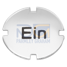 Inscription plate for pushbutton and illuminated pushbutton, flat, clear