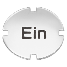 Inscription plate for pushbutton and illuminated pushbutton, flat, clear