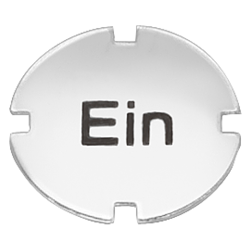 Inscription plate for pushbutton and illuminated pushbutton, flat, clear