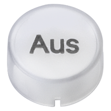 Insert cap for illuminated pushbutton/pushbutton high clear, with inscription: Aus