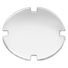 Inscription plate for pushbutton and illuminated pushbutton, flat, milky with black font, with graph