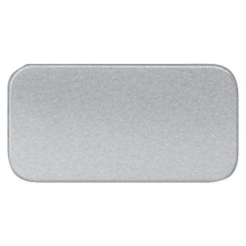 Adhesive labeling plate, on label holder, Label size 9.5 x 18.5 mm, silver-colored, black font, with