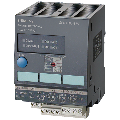 accessories circuit breaker 3WL analog output module can be connected to cubicle bus