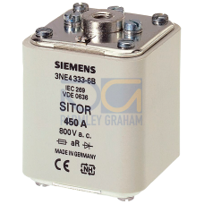 SITOR fuse link, with female thread on both sides, In: 450 A, aR, Un AC: 800 V, Un DC: 440 V, front
