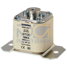 SITOR fuse link, with female thread on both sides, In: 1250 A, aR, Un AC: 600 V, Un DC: 440 V, front