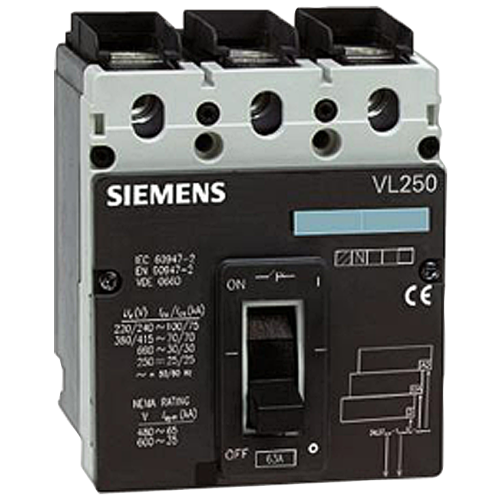 circuit breaker VL250N without Electronic Trip Unit standard breaking capacity Icu=55kA/415V AC, 3-p