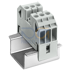 Through-type terminal thermoplast Screw terminal on both sides Terminal block 3-pole, beige 19.5mm,