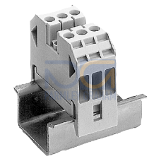 Through-type terminal thermoplast Screw terminal on both sides Terminal block 3-pole, beige 24.5mm,