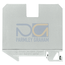 Through-type terminal thermoplast Screw terminal on both sides Single terminal 25 mm, Sz. 70