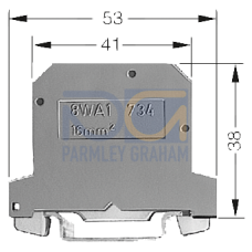 PEN terminal thermoplast PA6.6 screw-type terminal green/yellow on two sides, 12 mm, size 16