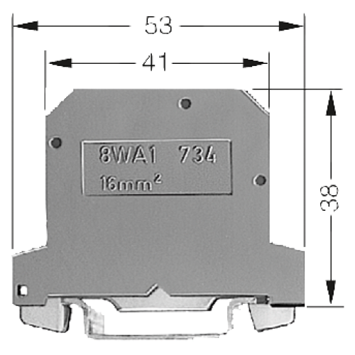 PEN terminal thermoplast PA6.6 screw-type terminal green/yellow on two sides, 12 mm, size 16