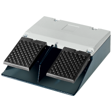 Momentary-contact foot switch, 2-pedal without cover, without latching, Metal enclosure IP65, Slow-a