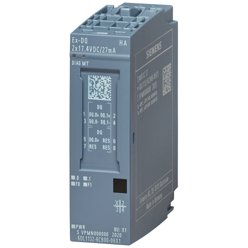 SIMATIC ET 200SP HA, ET 200SP, digital ex-i output module, Ex-DQ 2x17,4VDC/27mA suitable for BaseUnit type X1, channel diagnostics