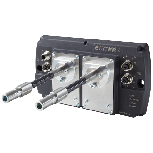 TRC3000 RSH-PN wedge mark sensor for 2 fiber-optic cables with RGB evaluation, integrated register control