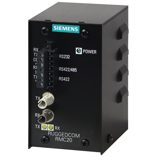 RUGGEDCOM RMC20 media converter is a utility-grade, protocol-independent, serial-to-fiber and serial standards converter for all serial communicati...