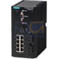 RUGGEDCOM RS900GP is a utility grade, fully managed Ethernet switch providing dual fiber optical or copper Gigabit Ethernet ports and 8 Fast Ethernet copper ports; power over Ethernet, 802.3at 128-bi