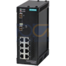 The RUGGEDCOM RS900G is an industrially hardened, fully managed Ethernet switch providing dual fiber optical Gigabit Ethernet ports and 8 Fast Ethernet copper ports; 128-bit Encryption; 2 Fiber Optic