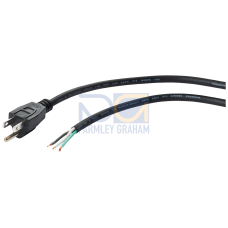 Power cable with NEMA 5-15P plug without lugs for pluggable terminal blocks, 6 ft.