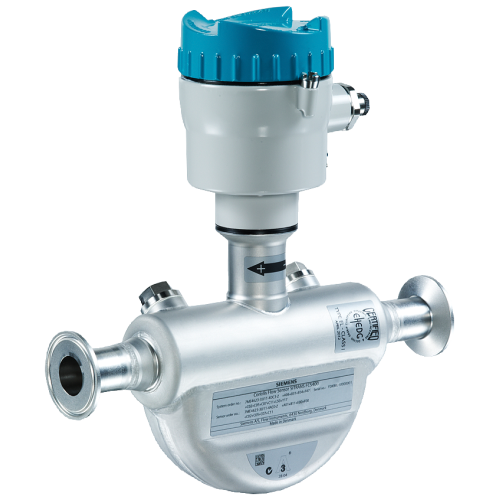 SITRANS FCS400 Standard and hygienic dual tube Coriolis flow sensor, available in diameters DN 15 (1/2), DN 25 (1) and DN 50 (2). Suitable for v...