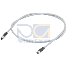 Power cable M8, PUR cable both ends assembled with M8 connector and M8 socket, 4-pole, Length 5.0m