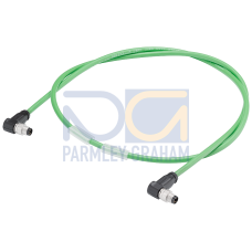 bus cable for ET connection M8, PUR cable assembled on both ends with 2x M8 connectors angled, 4-pol