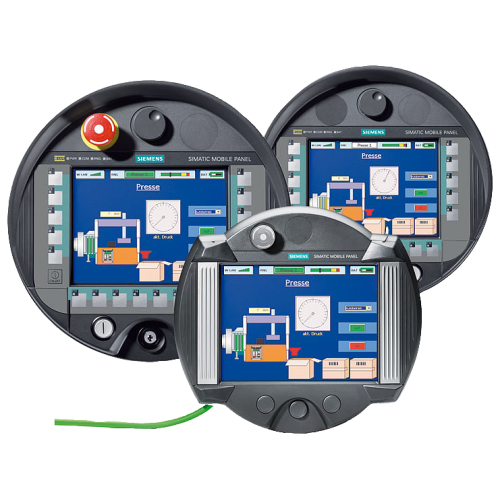 Mobile Panel 277 with acknowledgment pushbutton, STOP pushbutton, handwheel, key and illuminated pushbutton