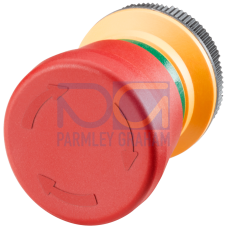 EMERGENCY STOP mushroom pushbuttons for extension units, 22mm, round, red, plastic, latching, Rotate