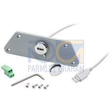 1-port USB interface set RAL9023 (gray), with USB 2.0 socket, Type A, including mounting material fo