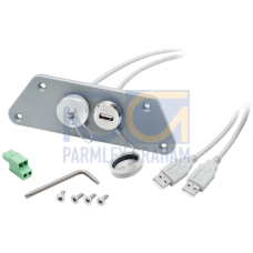 2-port USB interface set RAL9023 (gray), with USB 2.0 socket, Type A, including mounting material for basic adapter for PRO devices Further information, Quantity and content: see technical data