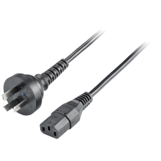 IEC cable, China GB 1002 and others, 180&Acirc;° male to 180&Acirc;° female (3-pole) for China, Australia, Argen