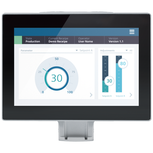 SIMATIC HMI MTP1200 PRO, for supporting foot (expandable, flange at bottom), neutral front, 12.1" widescreen TFT display