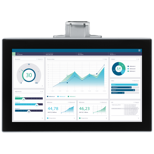 SIMATIC HMI MTP1900 PRO, for support arm (not expandable, flange on top), neutral front, 18.5" widescreen TFT display