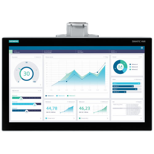 SIMATIC HMI MTP2200 PRO, for support arm (not expandable, flange on top), 21.5" widescreen TFT display