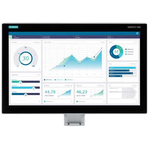 SIMATIC HMI MTP2200 PRO, for supporting foot (expandable, flange at bottom), 21.5" widescreen TFT display