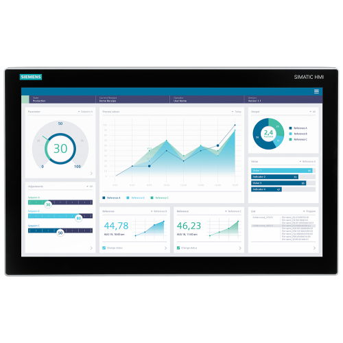 SIMATIC HMI MTP2200 PRO, for support arm (expandable, round pipe) and Extension Unit, 21.5" widescreen TFT display