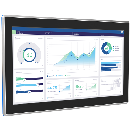 MTP2200 Unified Comfort Panel hygienic, neutral design, IP69, stainless steel, 21.5" widescreen TFT display