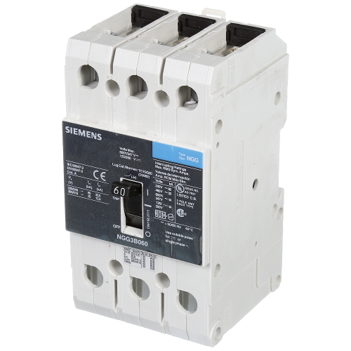 Circuit Breaker NGG NGG3B060L Certification acc. UL489 3 Pole; Rated current lN=60A max. voltage 600