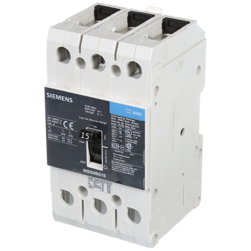 Circuit Breaker NGG NGG3B015L Certification acc. UL489 3 Pole; Rated current lN=15A max. voltage 600
