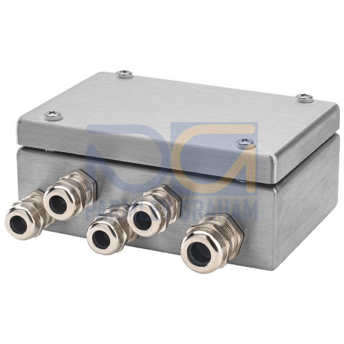 Junction box SIWAREX JB ATEX stainless steel housing to connect in parallel up to 4 load cells in 4-wire or 6-wire system; degree of protection: IP66; dimensions: 150 x 100 x 61 mm; for use in potenti