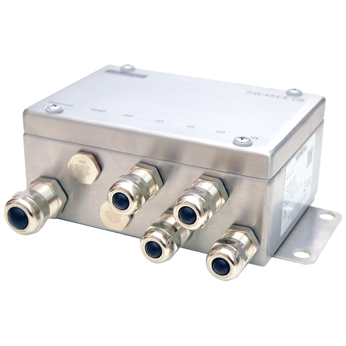 SIWAREX DB digital junction box 4 channels stainless steel enclosure for connection of strain gauge load cells/full bridges (1-4mV/V) to SIWAREX we...