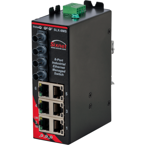 SLX-8MS-5ST Managed Industrial Ethernet Switch, ST 20km