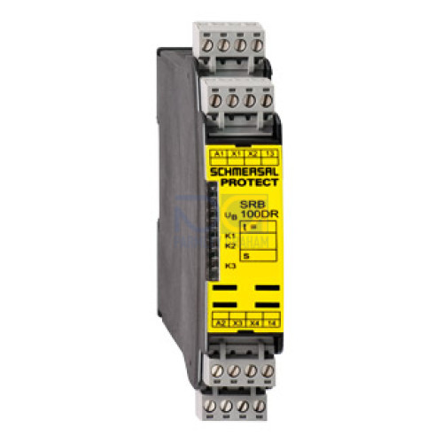 Safety Relay, 24Vac/dc, Double Reset, 1 N/O Stop 0 Contact - SRB100DR-24Vac/dc