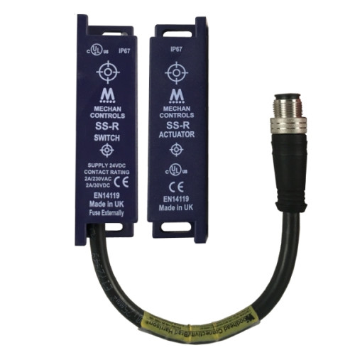 Plastic, Electronic, 2 Safety, 1 Auxiliary, 24VDC, LED Indication, 8-PIN M12 Leaded Connector (No Cable)