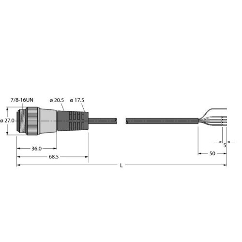 Bus Cable for CAN (DeviceNet, CANopen), PVC Cable Jacket