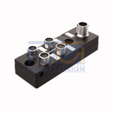 Passive Actuator/Sensor Junction Box, 4 Ports, M8&nbsp;&times;&nbsp;1 I/O Port with M12 Male Con