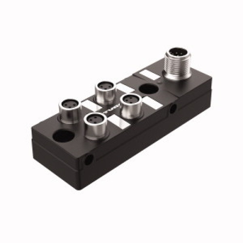 Passive Actuator/Sensor Junction Box, 4 Ports, M8&nbsp;&times;&nbsp;1 I/O Port with M12 Male Con