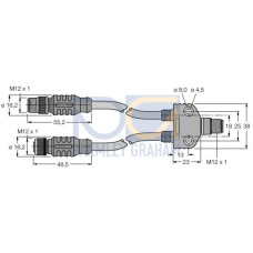 2-Way Splitter, PROFIBUS Y-splitter, Fully Shielded, 12 Mbps, 2 &times; 0.5 m Cable Ou