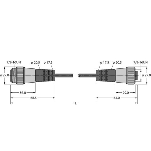 Bus Cable for CAN (DeviceNet, CANopen), PVC Cable Jacket